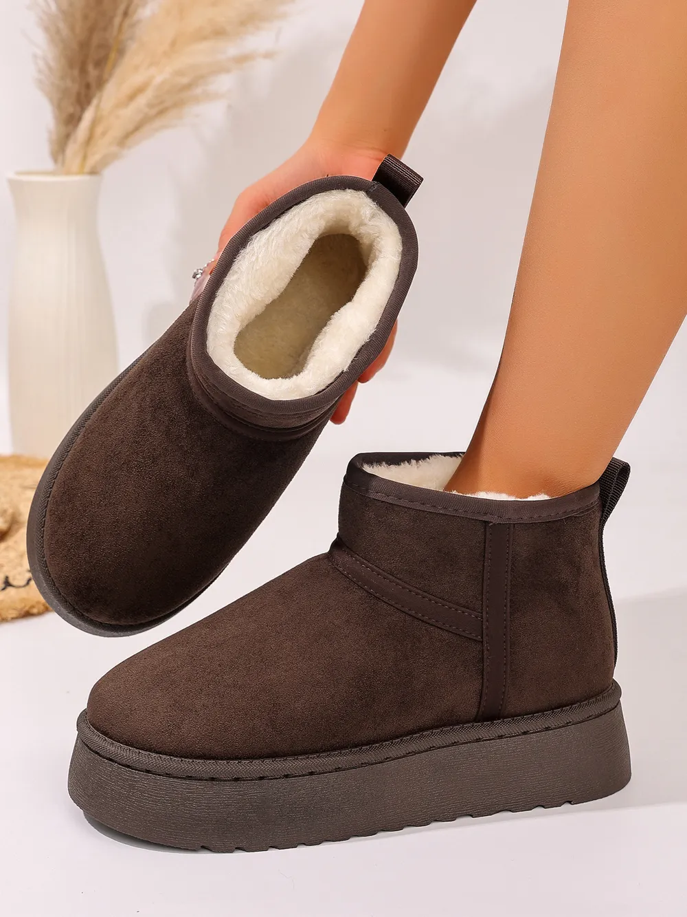 Platform Winter Ankle Boots with Cozy Fleece Lining, image 11