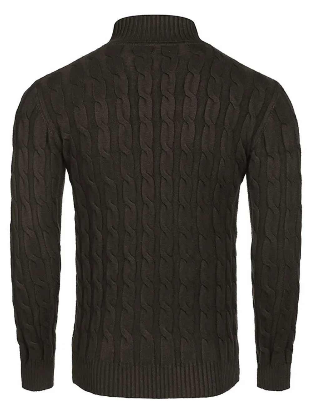 Men's Cable Knit Turtleneck Sweater, image 9