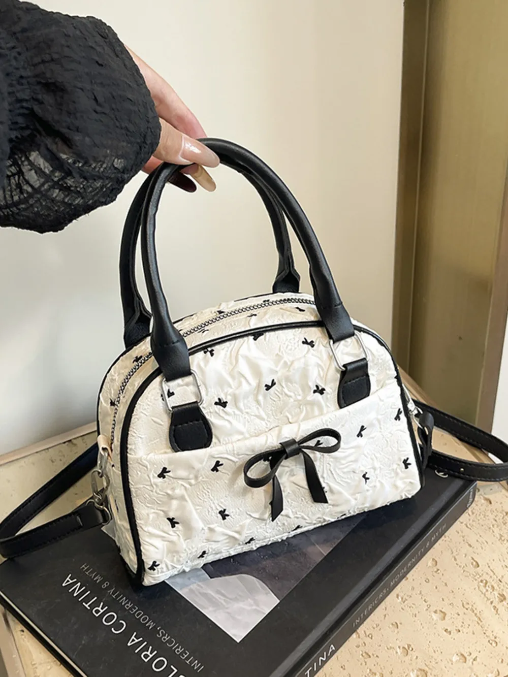 Ruched Bow Crossbody Bag, image 8