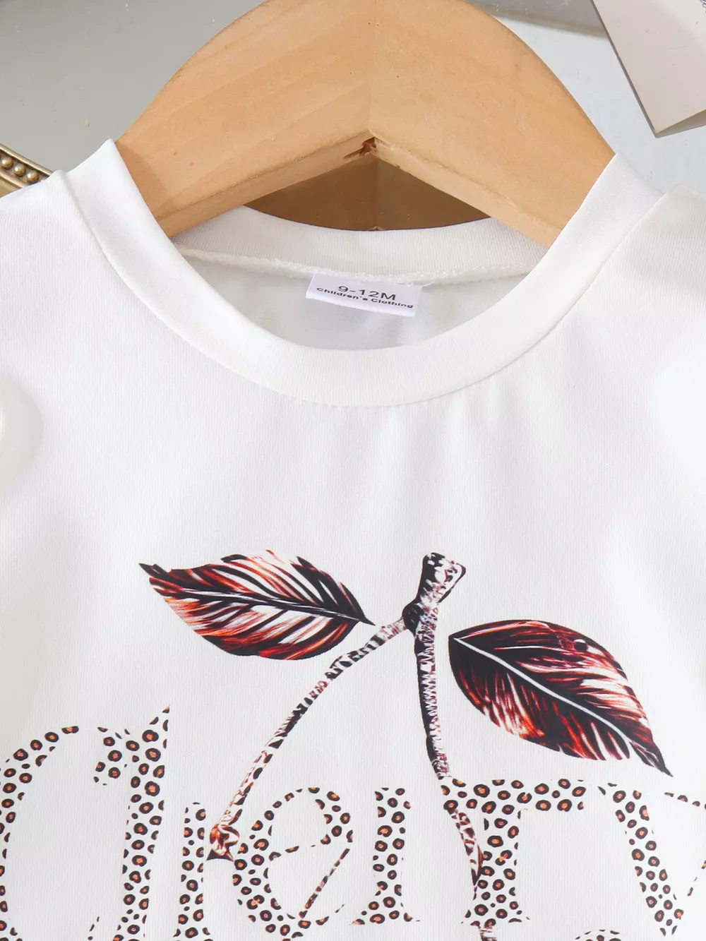 Children's Cherry Leopard Tee and Flare Pants Set, image 2