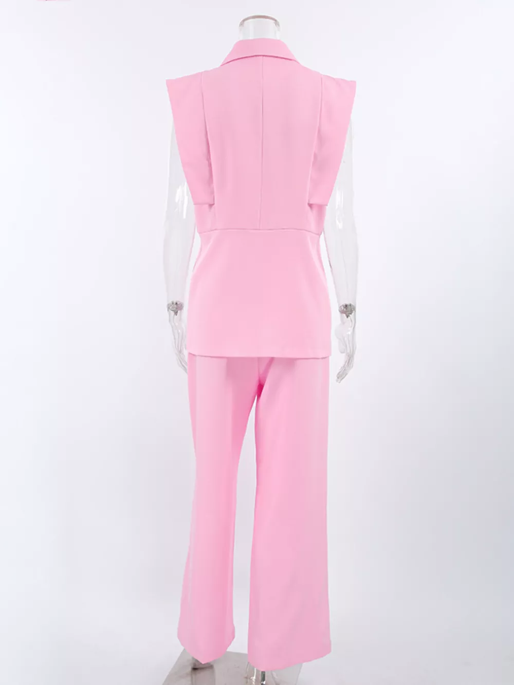 Sleeveless Blazer and Wide-Leg Pants Two-Piece Set, image 7