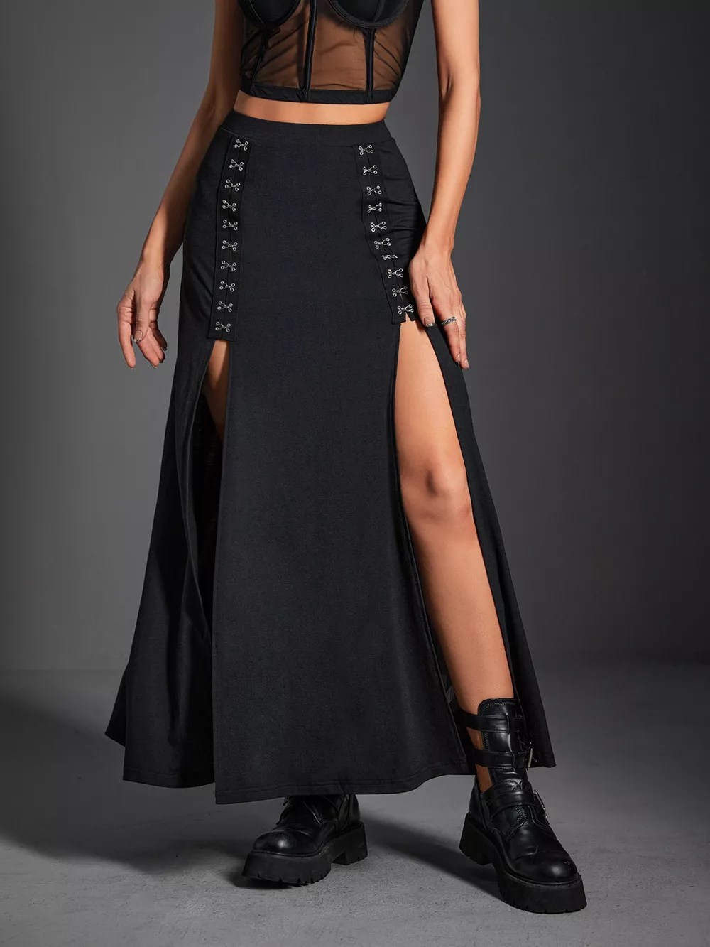 High Waist Slit Skirt, image 4