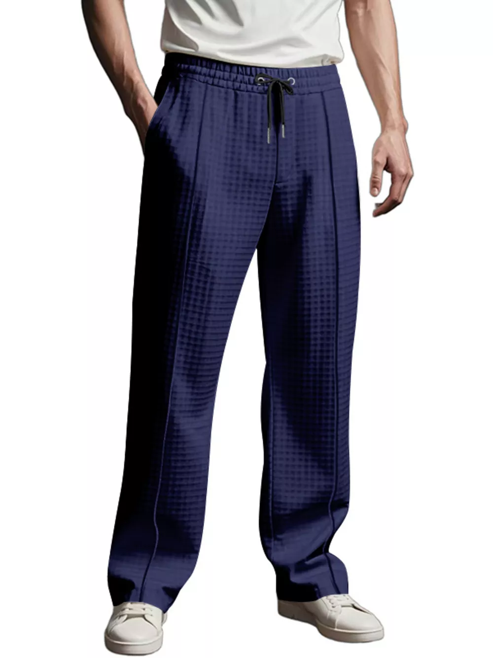 Men's Full Size Textured Drawstring Casual Pants Plus Size, image 14