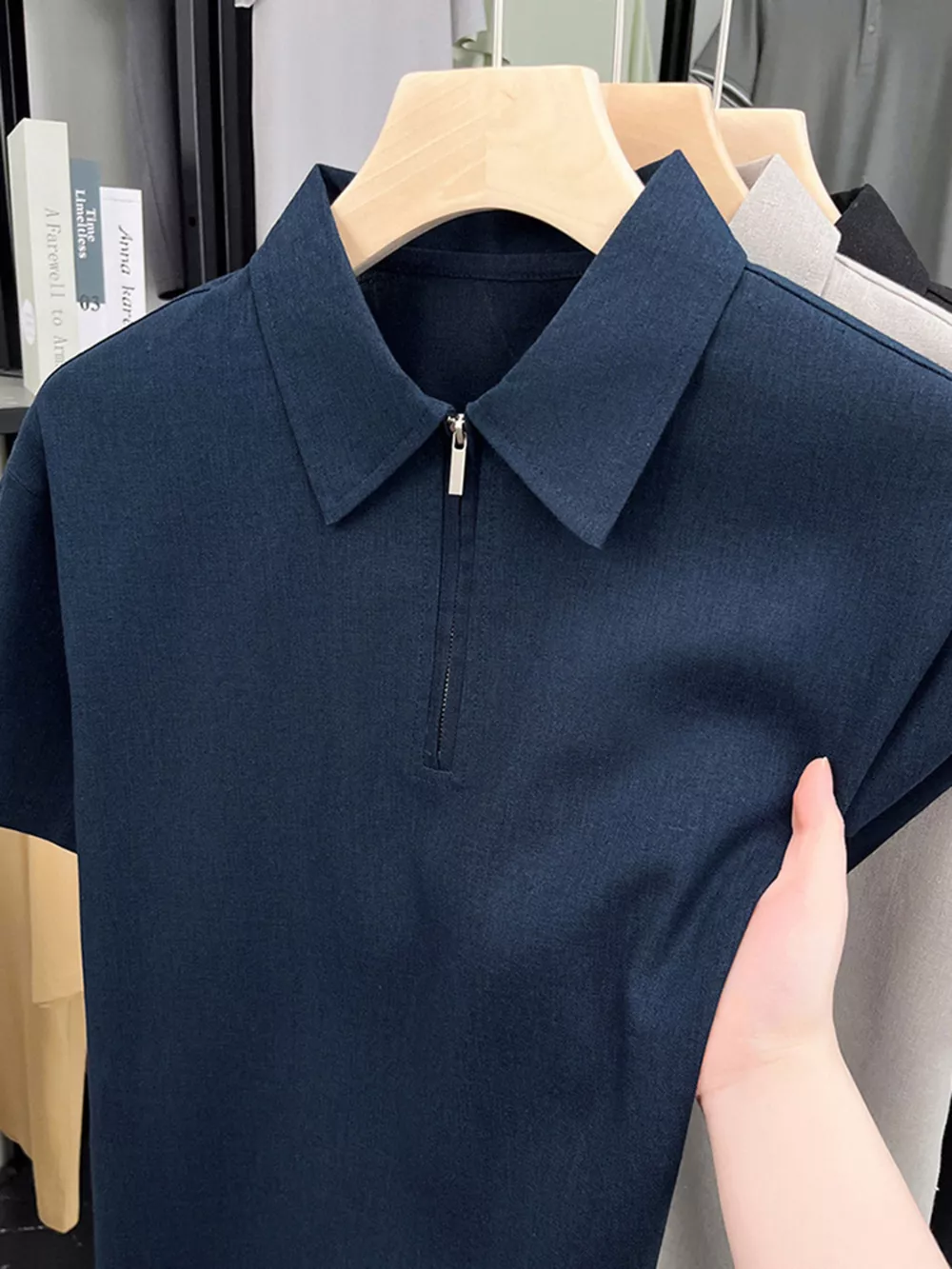 Men's Plus Size Button Detail Short Sleeve Polo, image 4