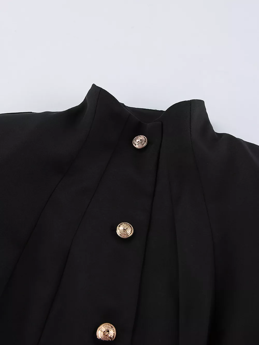 Elegant Stand Collar Blazer and Mini Skirt Set, image 10