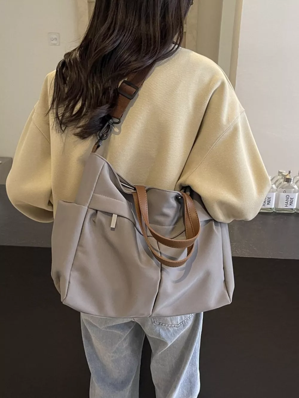 Casual Lightweight Nylon Tote Handbag, image 4