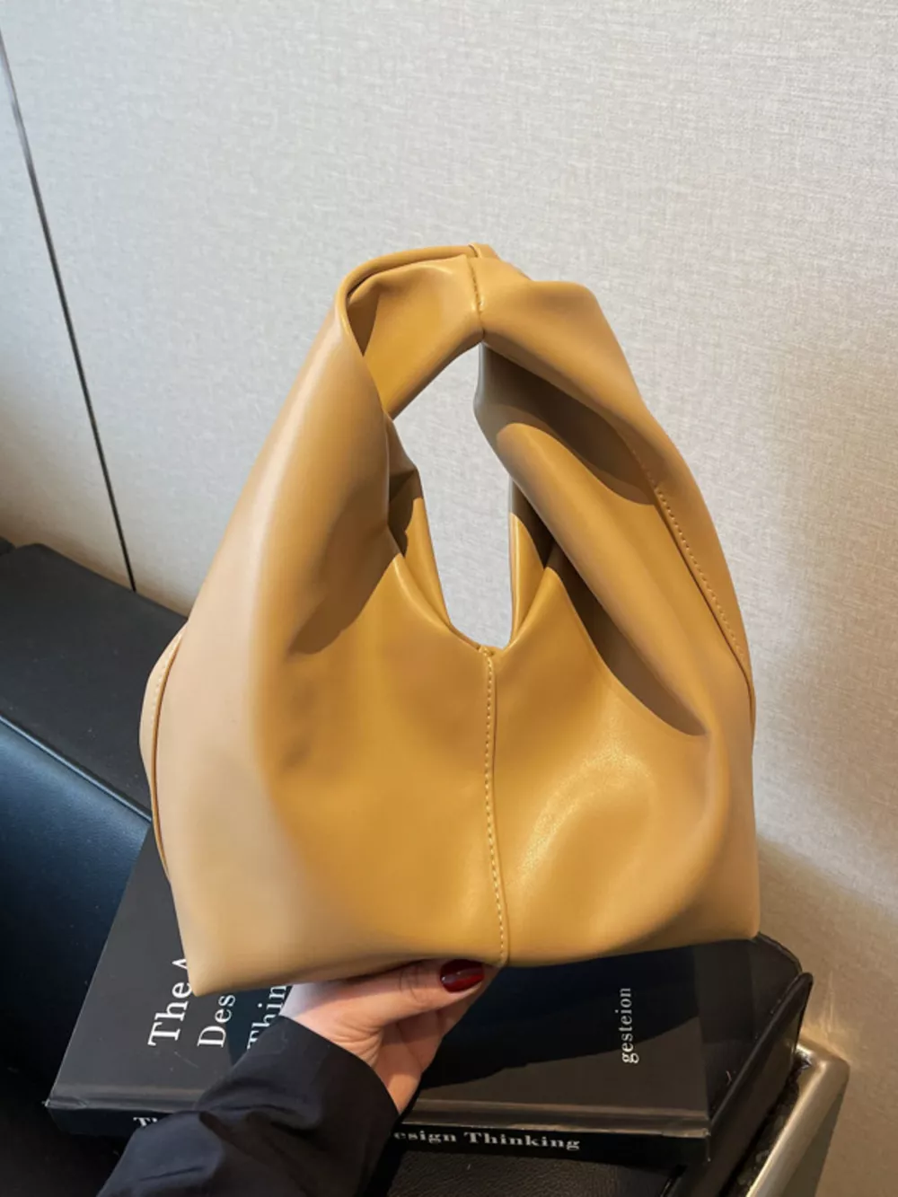 Knot Handle Leather Handbag, image 9