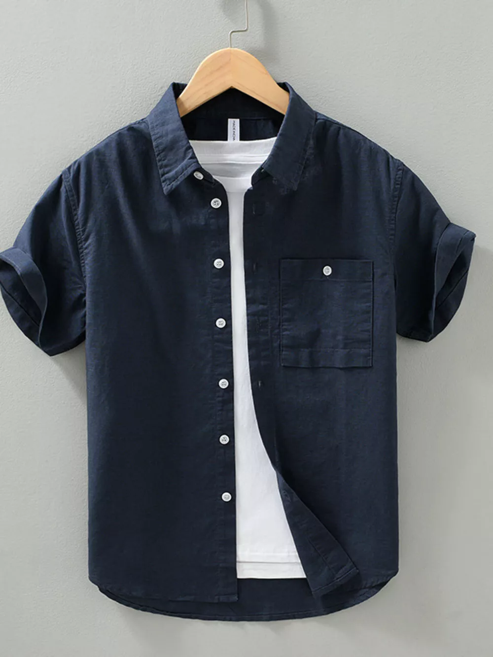 Men's Full Size Casual Short Sleeve Button-Down Shirt with Chest Pocket Plus Size, image 6