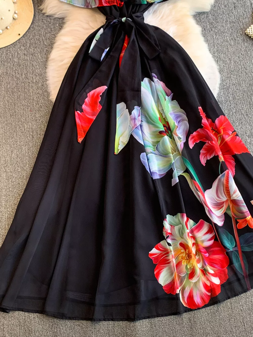 Floral Off-Shoulder A-Line Dress, image 4