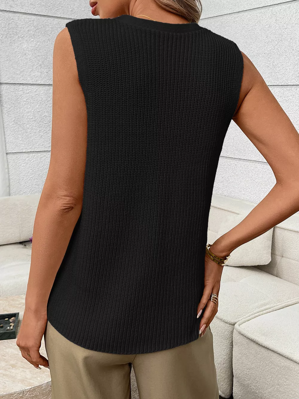 Button-Down Knit Sweater Vest, image 10