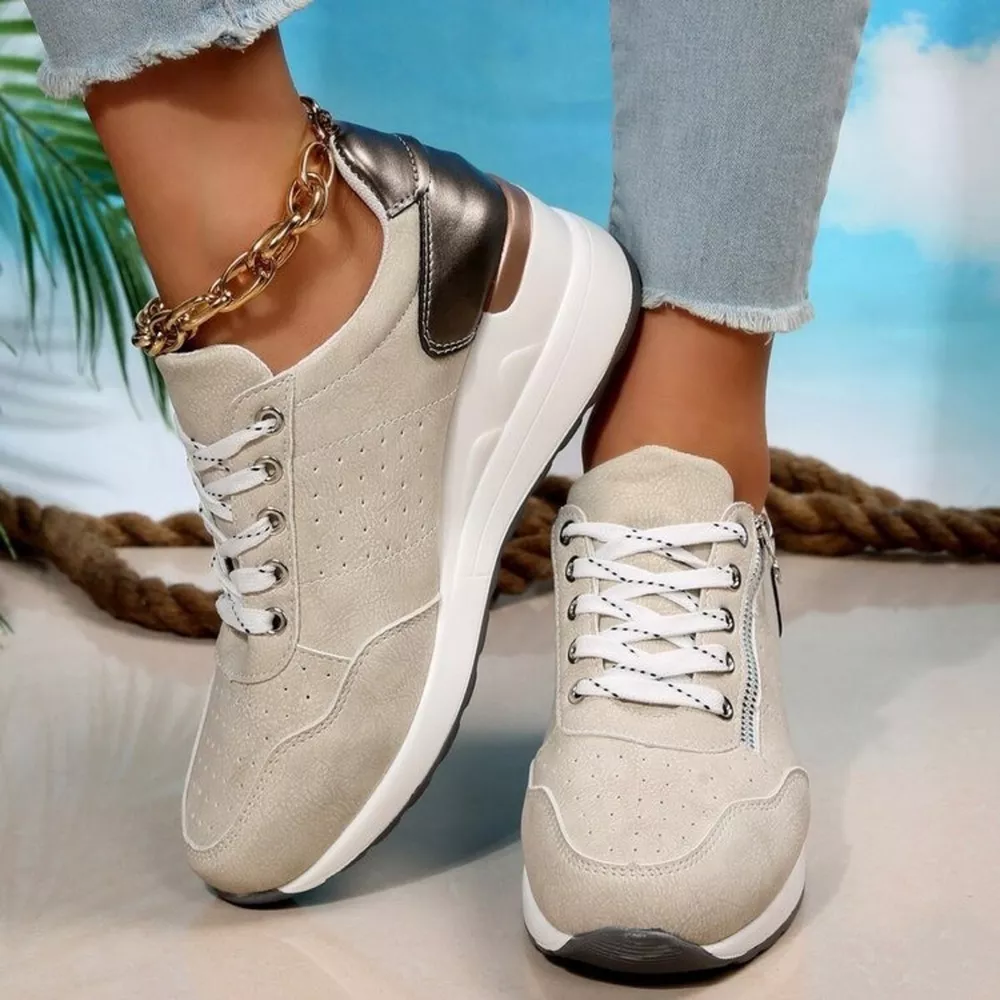 Lace Up Wedge Sneakers, image 5