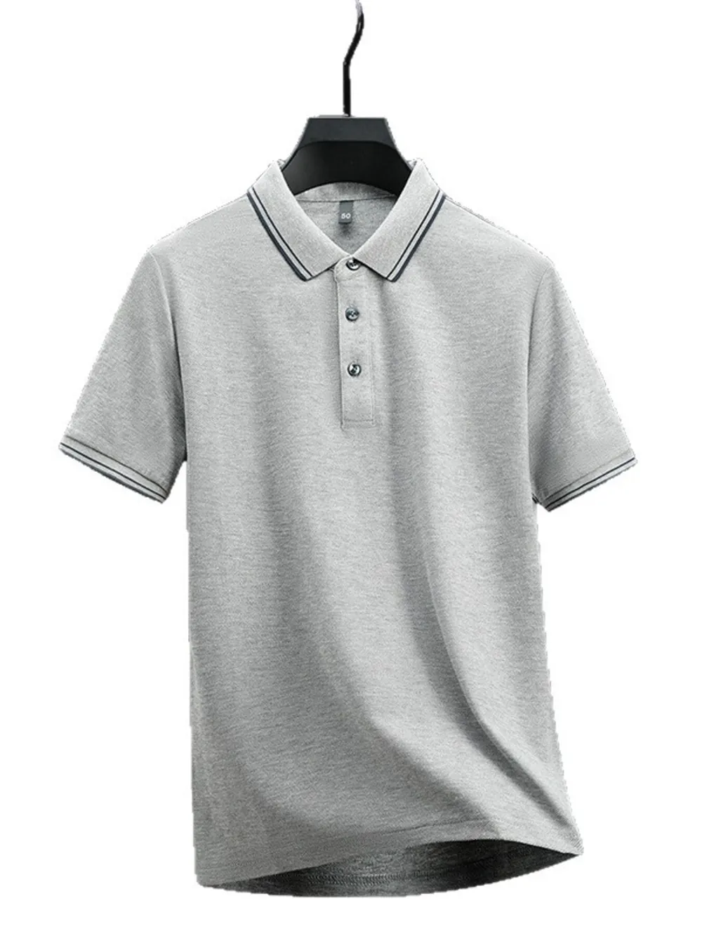 Men's Plus Size Button Detail Short Sleeve Polo, image 2