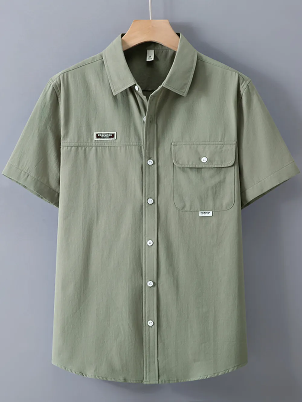 Men's Plus Size Button Up Short Sleeve Shirt