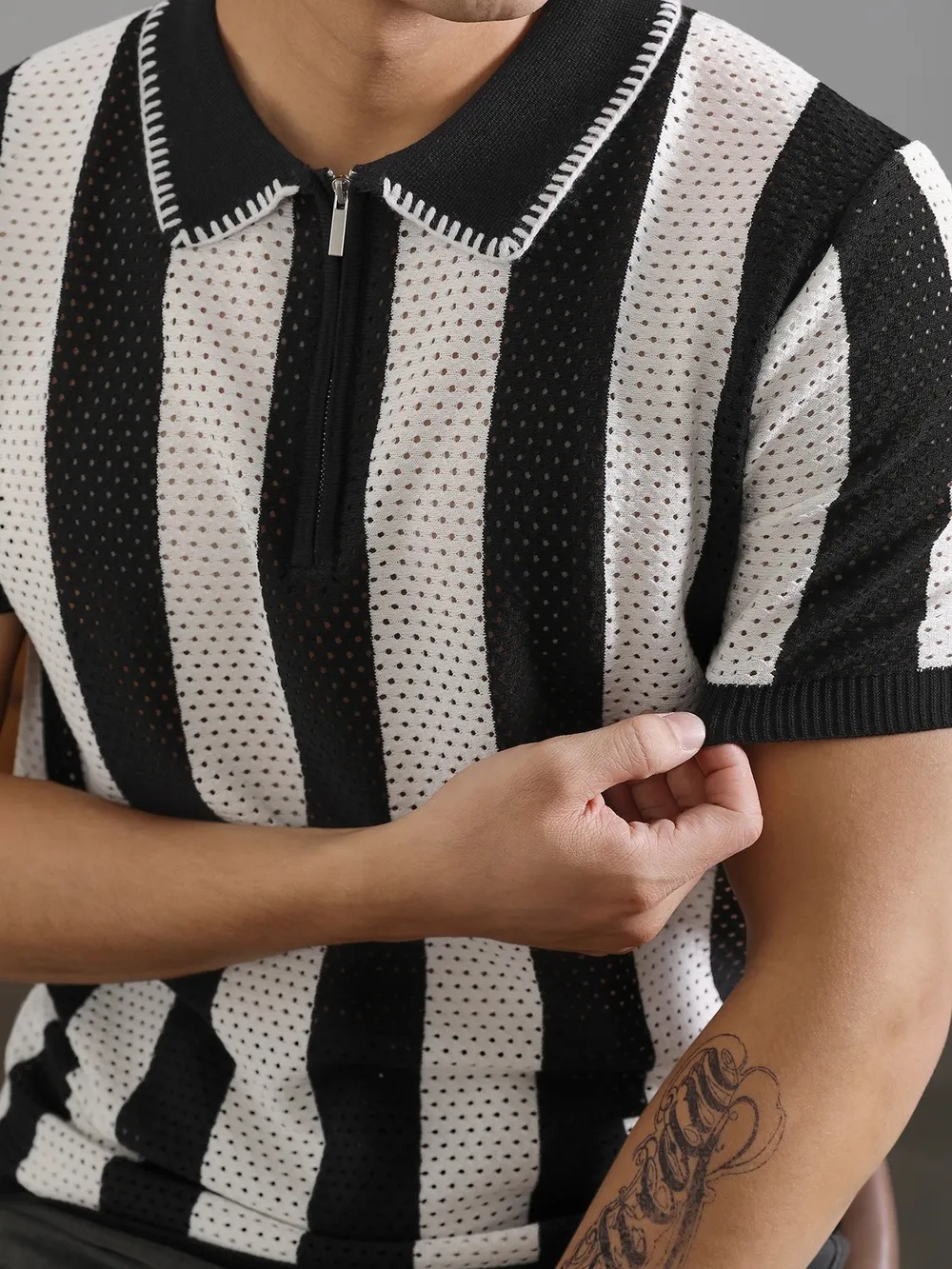 Men's Full Size Two-Tone Short Sleeve Polo Plus Size, image 3