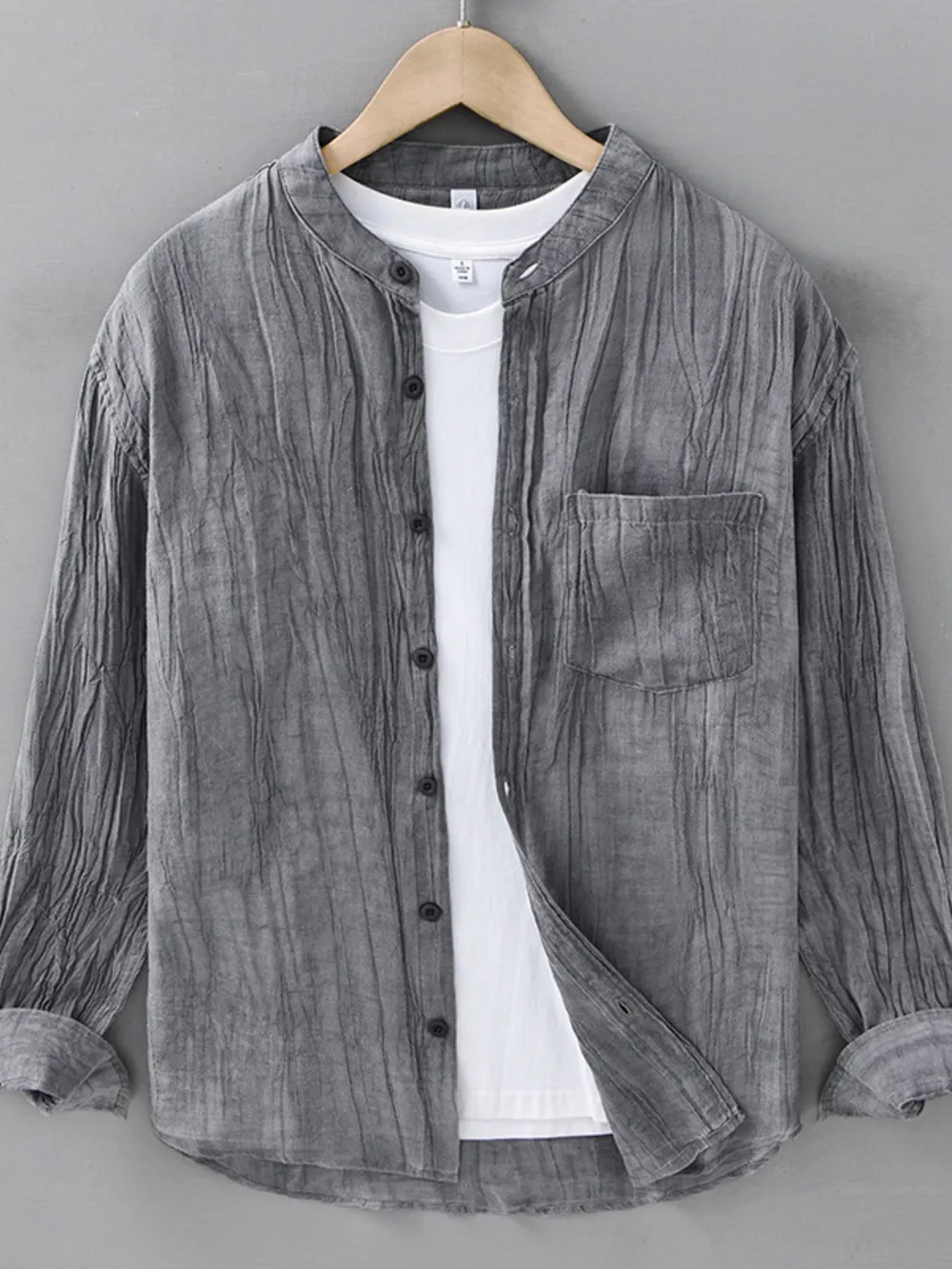 Men's Plus Size Button Up Long Sleeve Shirt, image 5