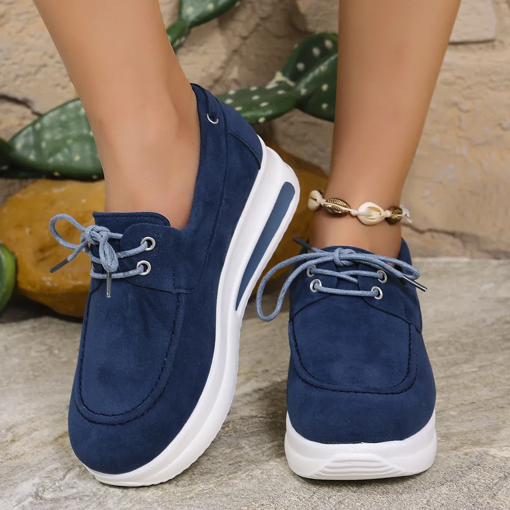 Round Toe Platform Sneakers, image 5
