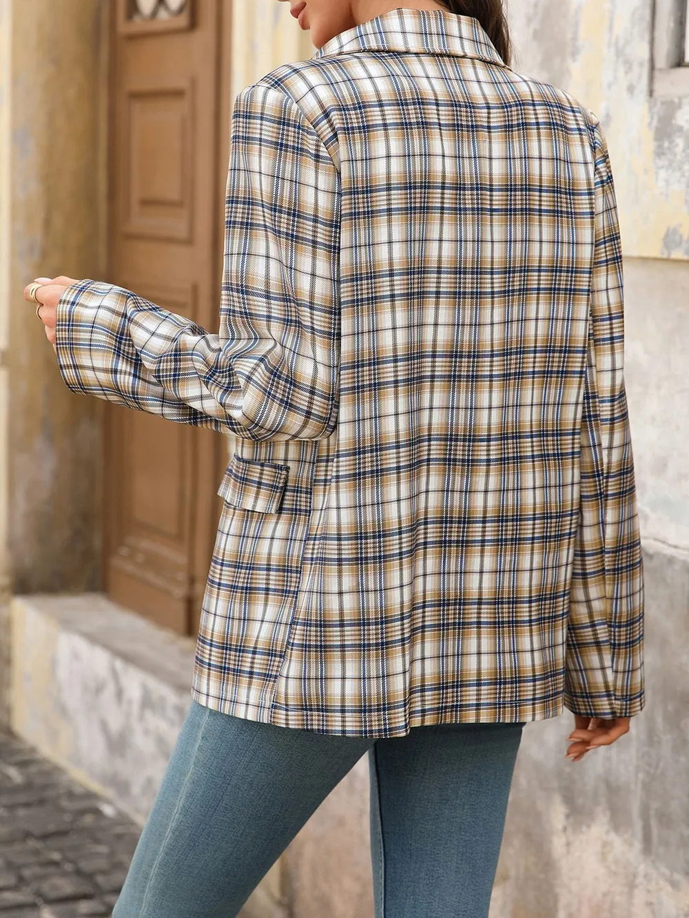 Number 87 Plaid Long Sleeve Blazer, image 5