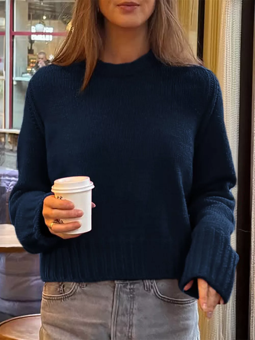 Ribbed Round Neck Sweater, image 11