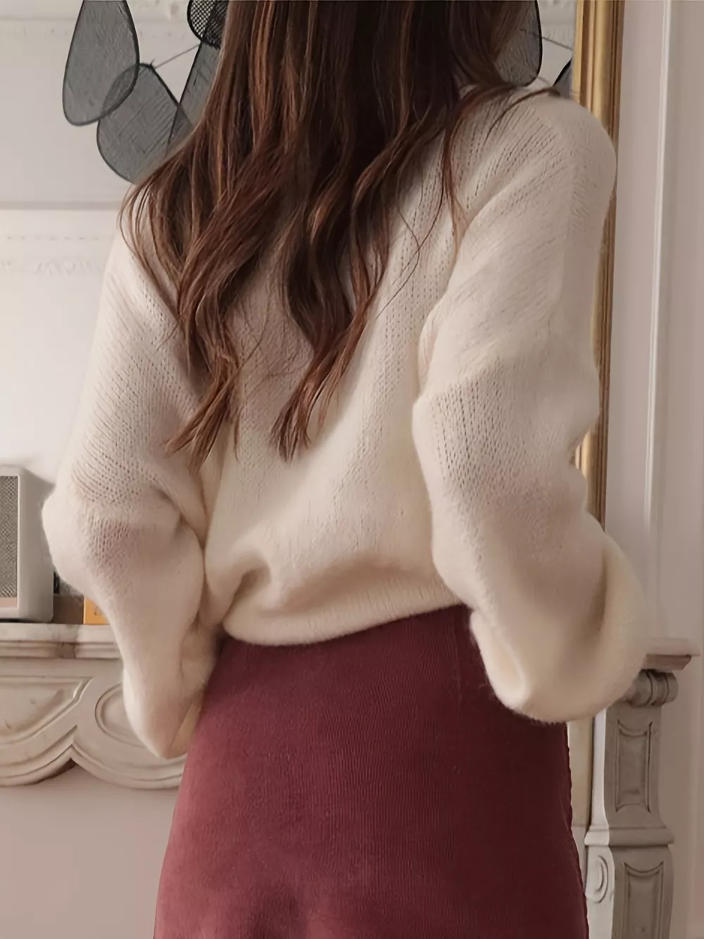 Turtleneck Oversized Dropped Shoulder Sweater, image 5