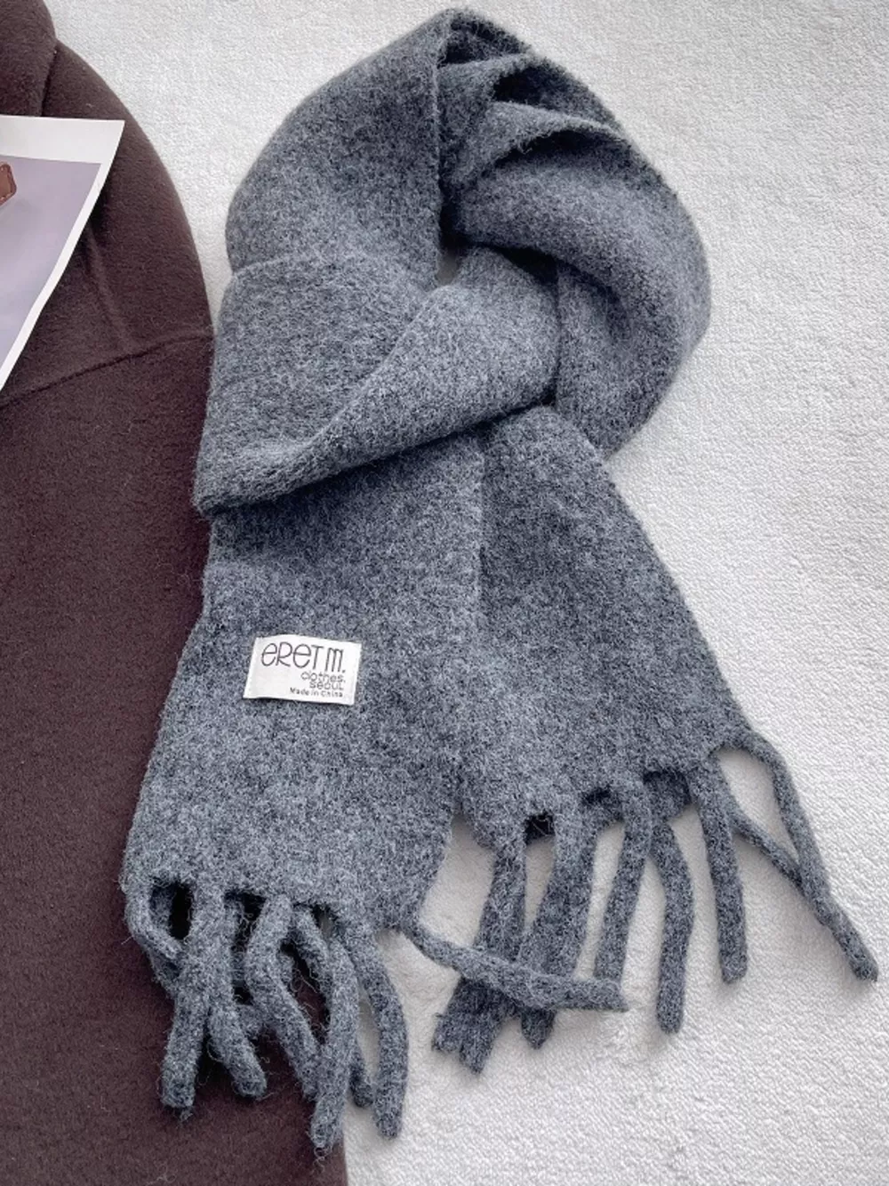 Fringe Solid Color Scarf, image 7