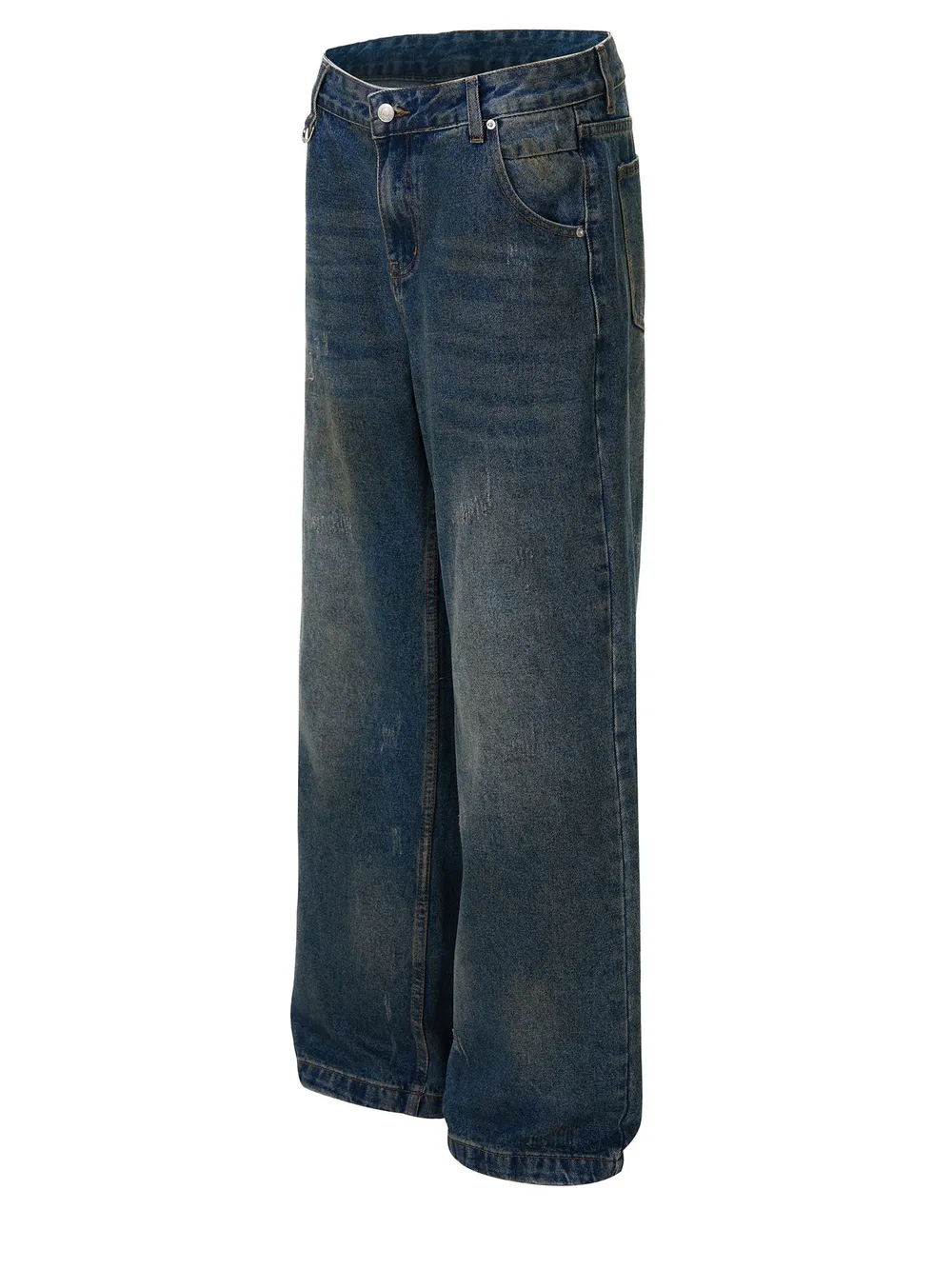 Men's Vintage Wash Wide Leg Relaxed Fit Jeans, image 2