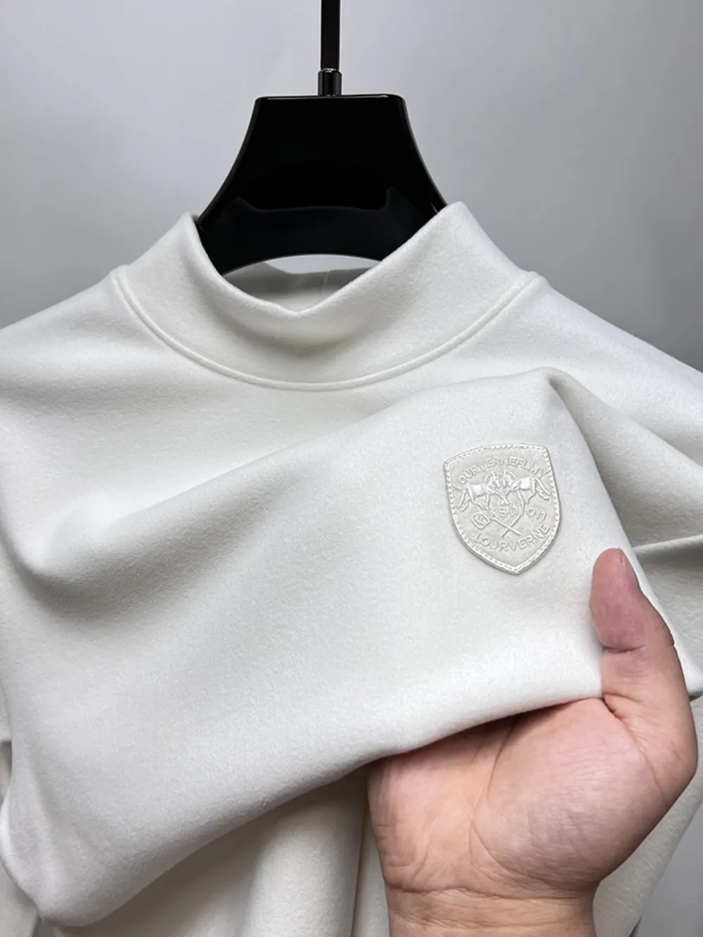 Men's Plus Size Mock Neck Long Sleeve T-Shirt, image 11