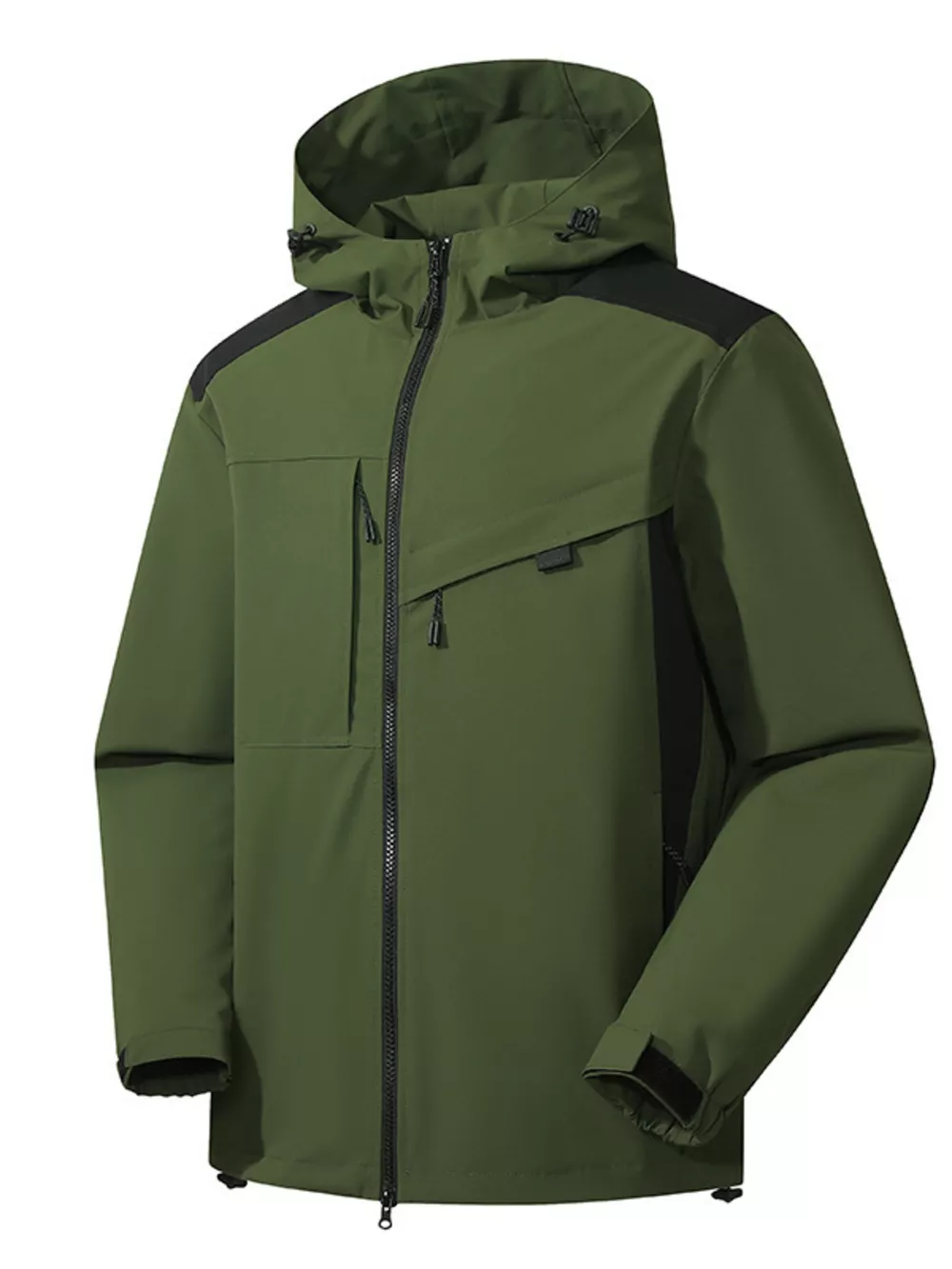 Men's Full Size Waterproof Hooded Zip Up Jacket Plus Size