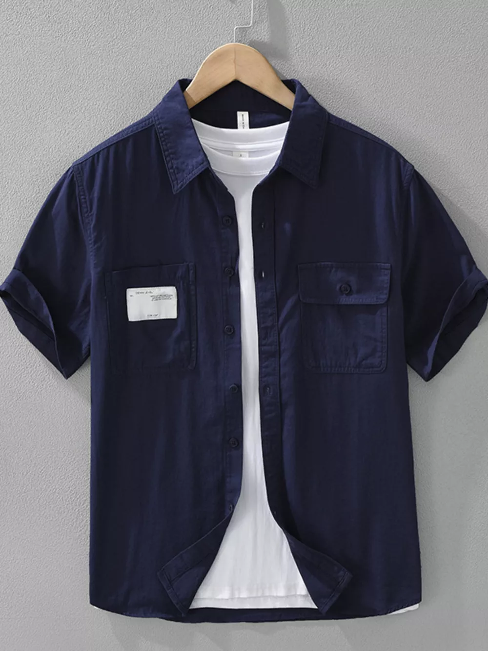 Men's Plus Size Button Up Short Sleeve Shirt, image 4
