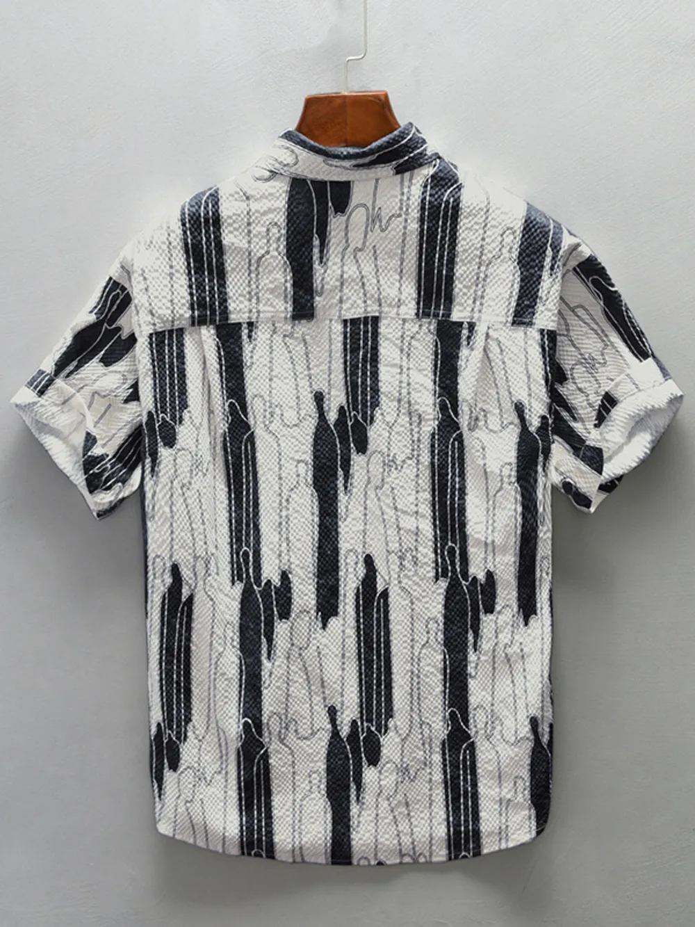 Men's Plus Size Printed Button Up Short Sleeve Shirt, image 3