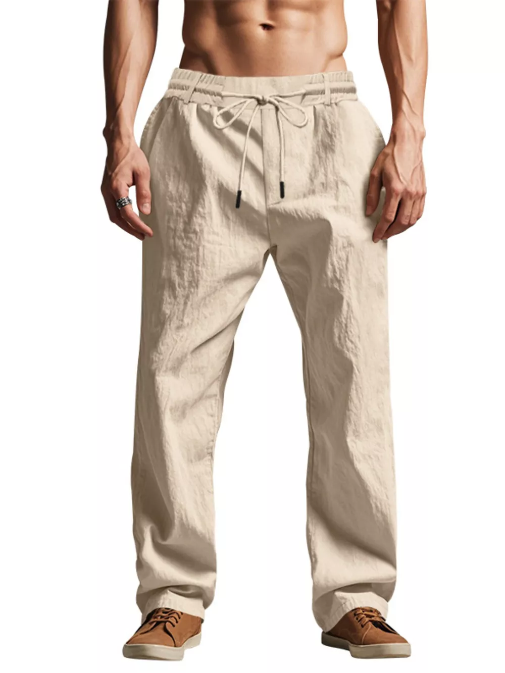 Men's Full Size Drawstring Elastic Waist Loose Fit Pants Plus Size, image 12