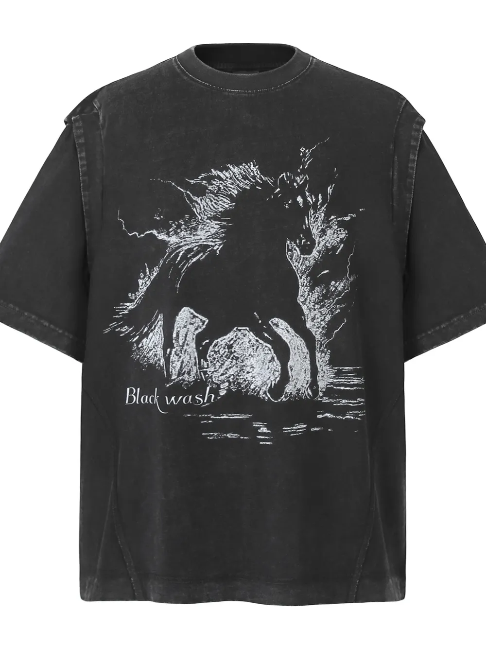 Men's Wash Graphic Round Neck T-Shirt