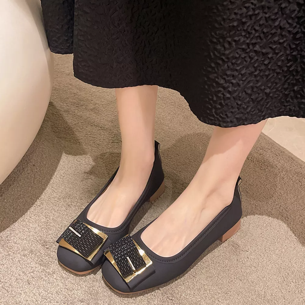 Round Toe Block Heels Slip-Ons, image 6