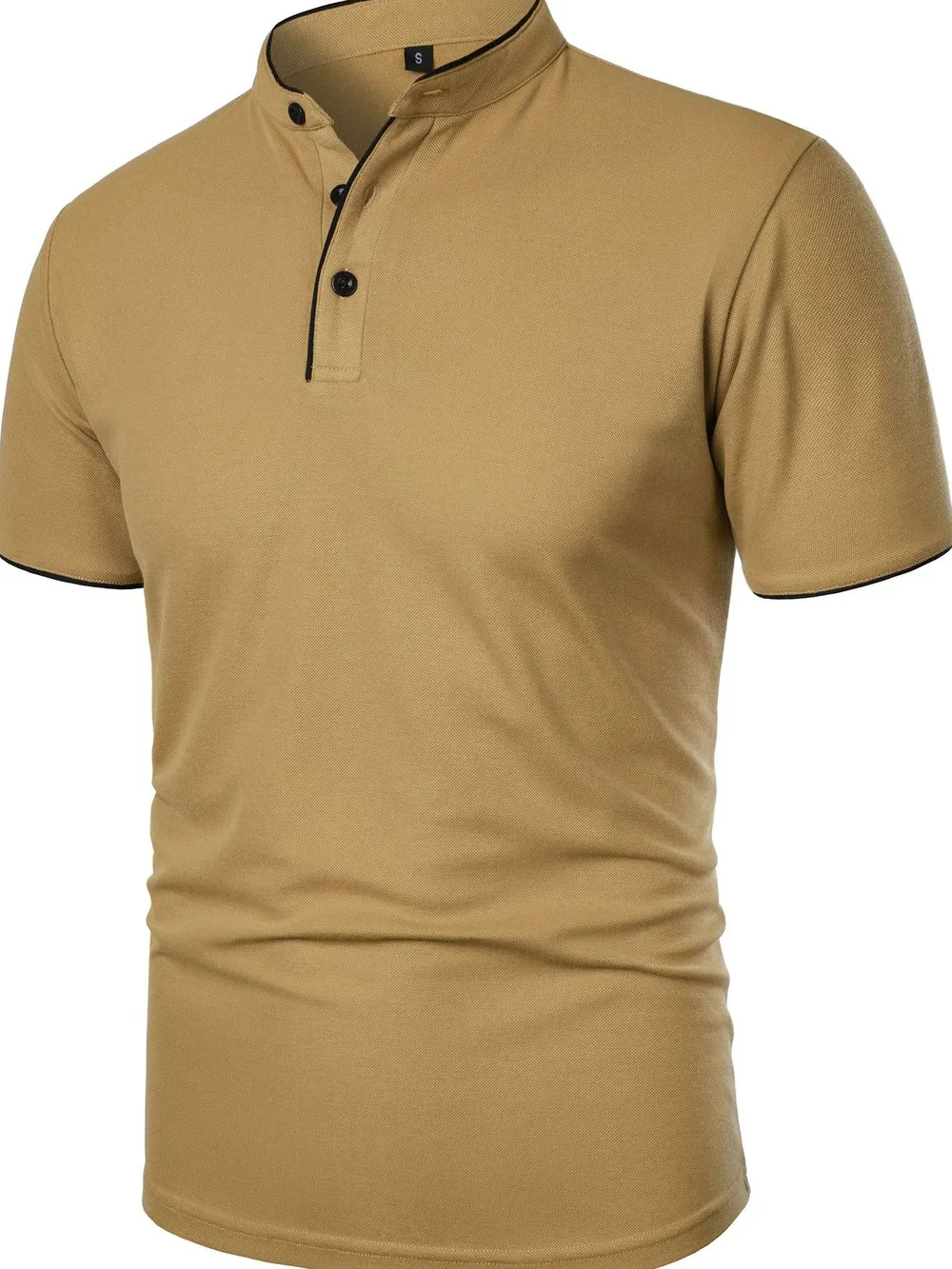 Men's Full Size Short Sleeve Contrast Trim Polo Plus Size, image 11