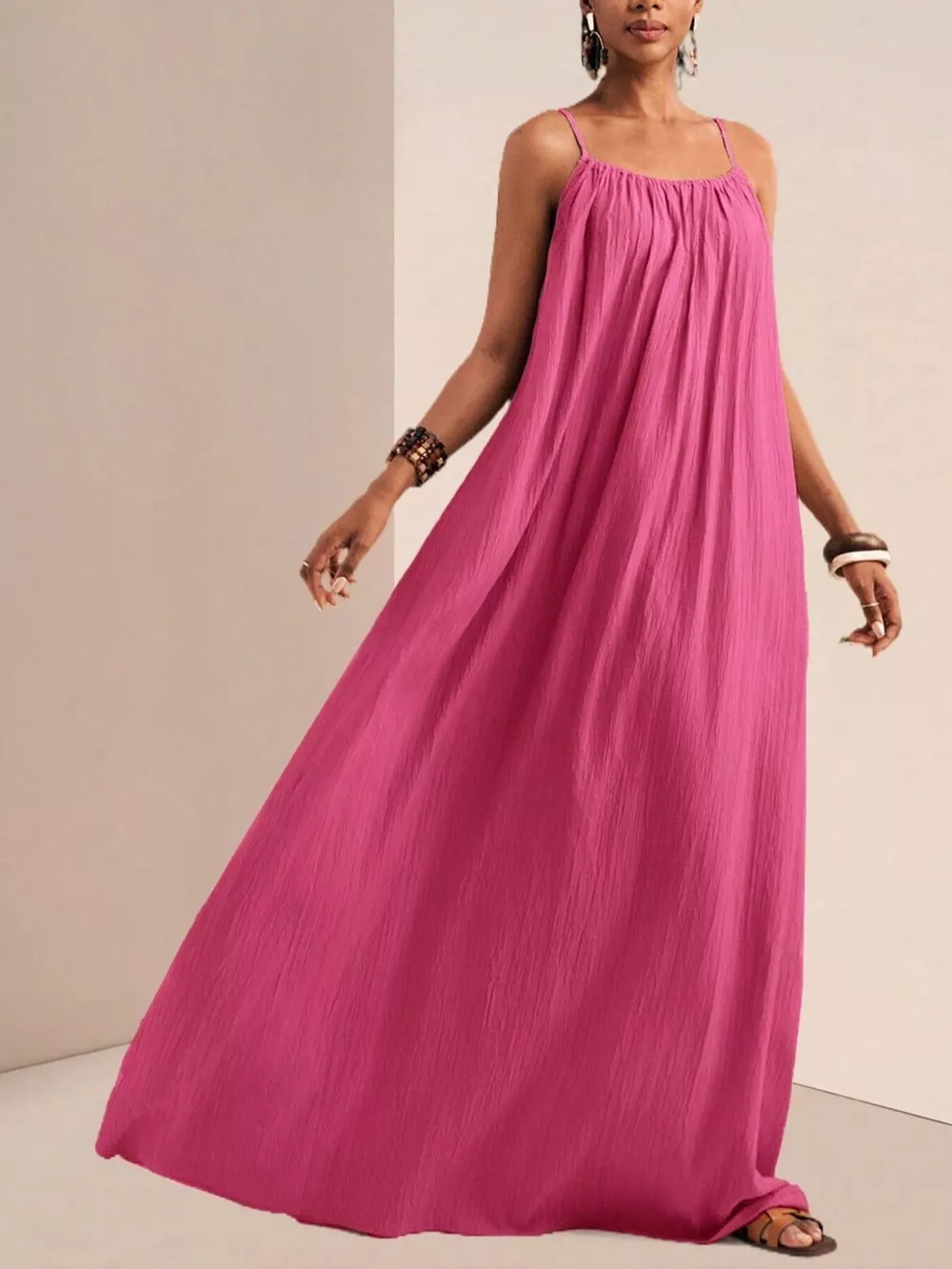 Spaghetti Strap Flowy Maxi Dress, image 13