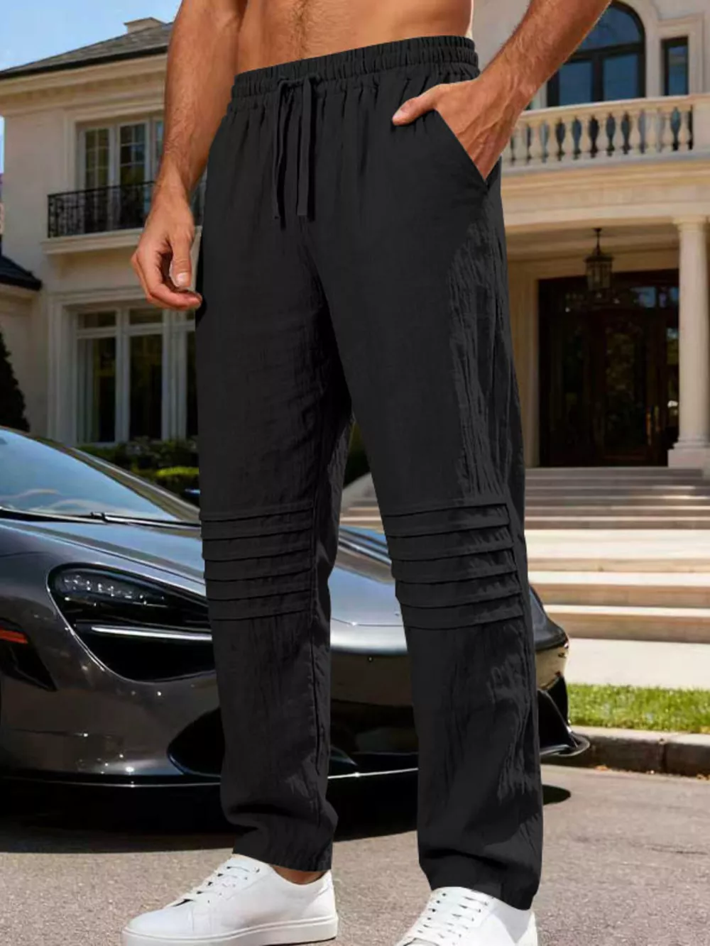 Men's Full Size Casual Drawstring Pants Plus Size, image 8