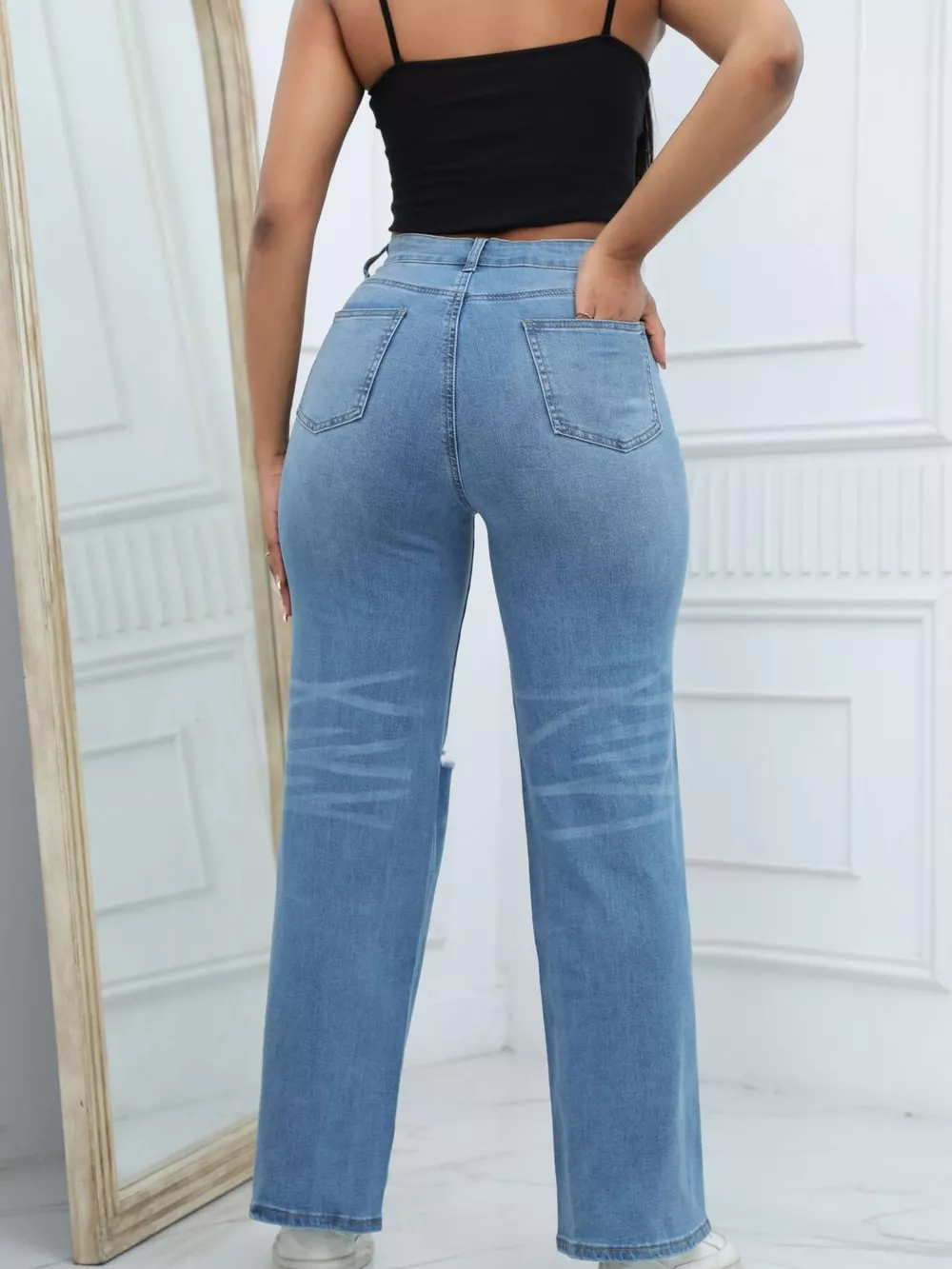Distressed Wide-Leg Jeans, image 16