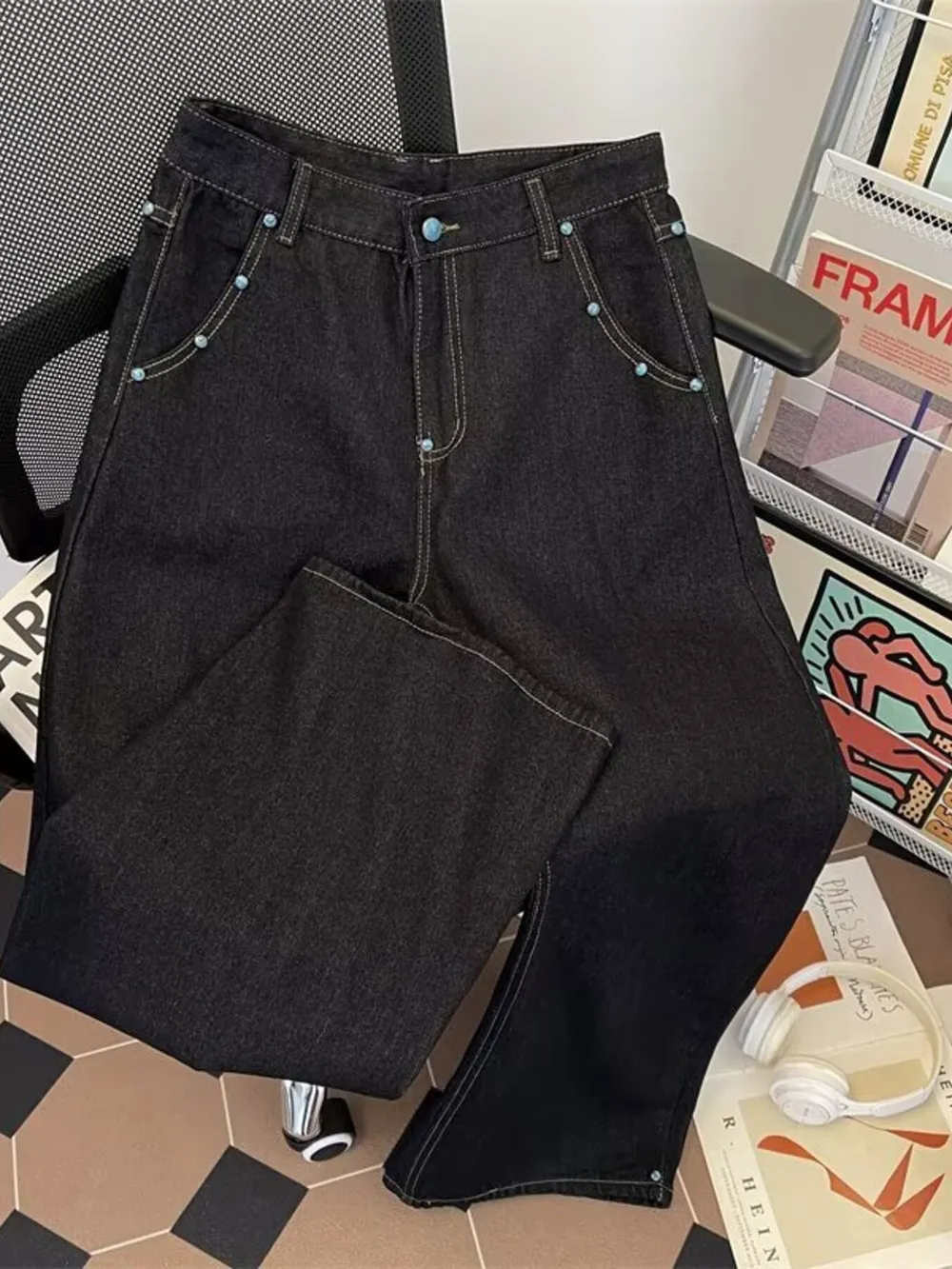 Men's Wide Leg Jeans, image 4
