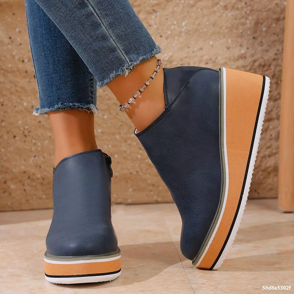 Wedge Ankle Boots with Zipper, image 11