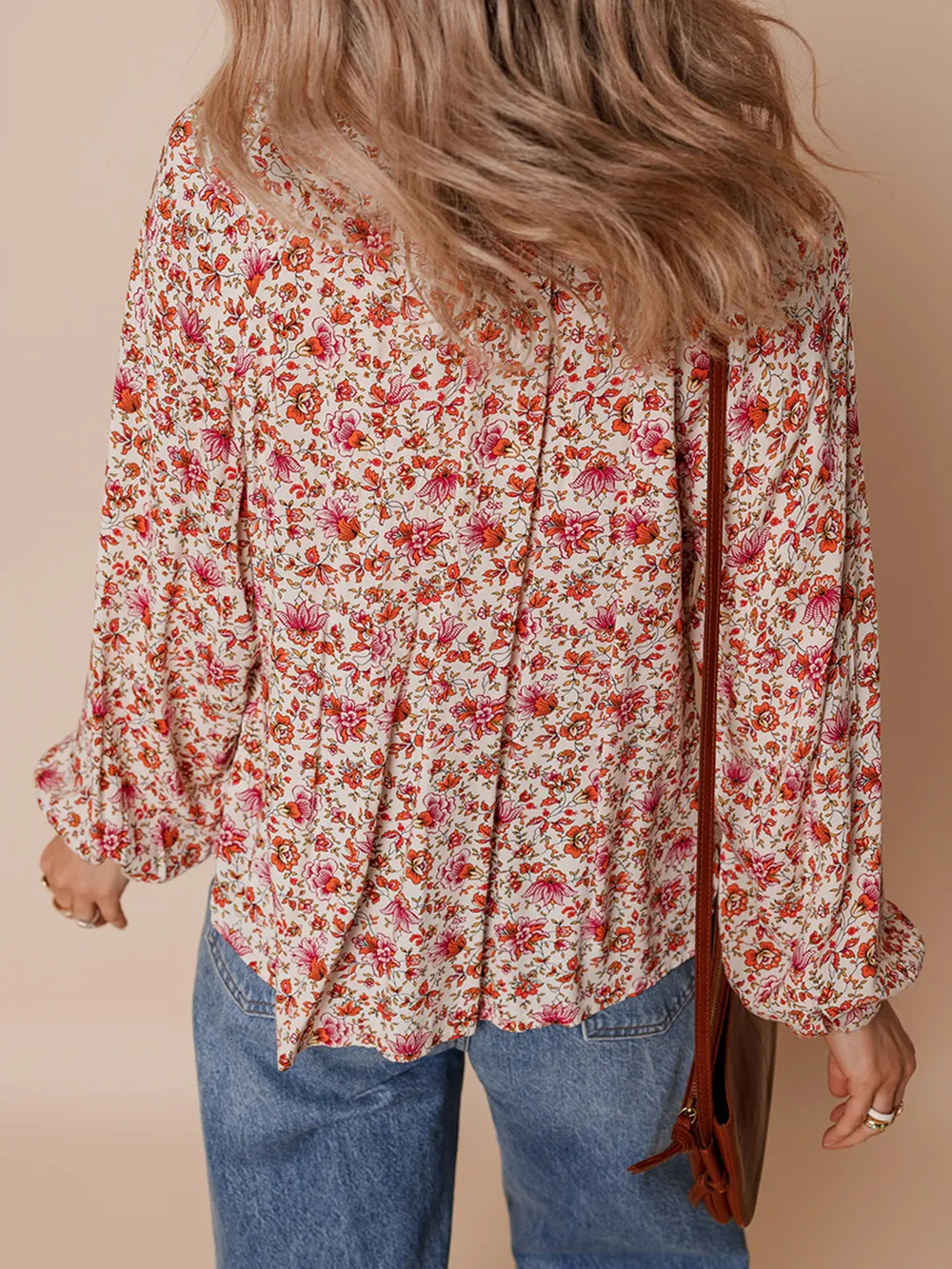 Floral Long Sleeve Button Down Blouse, image 6