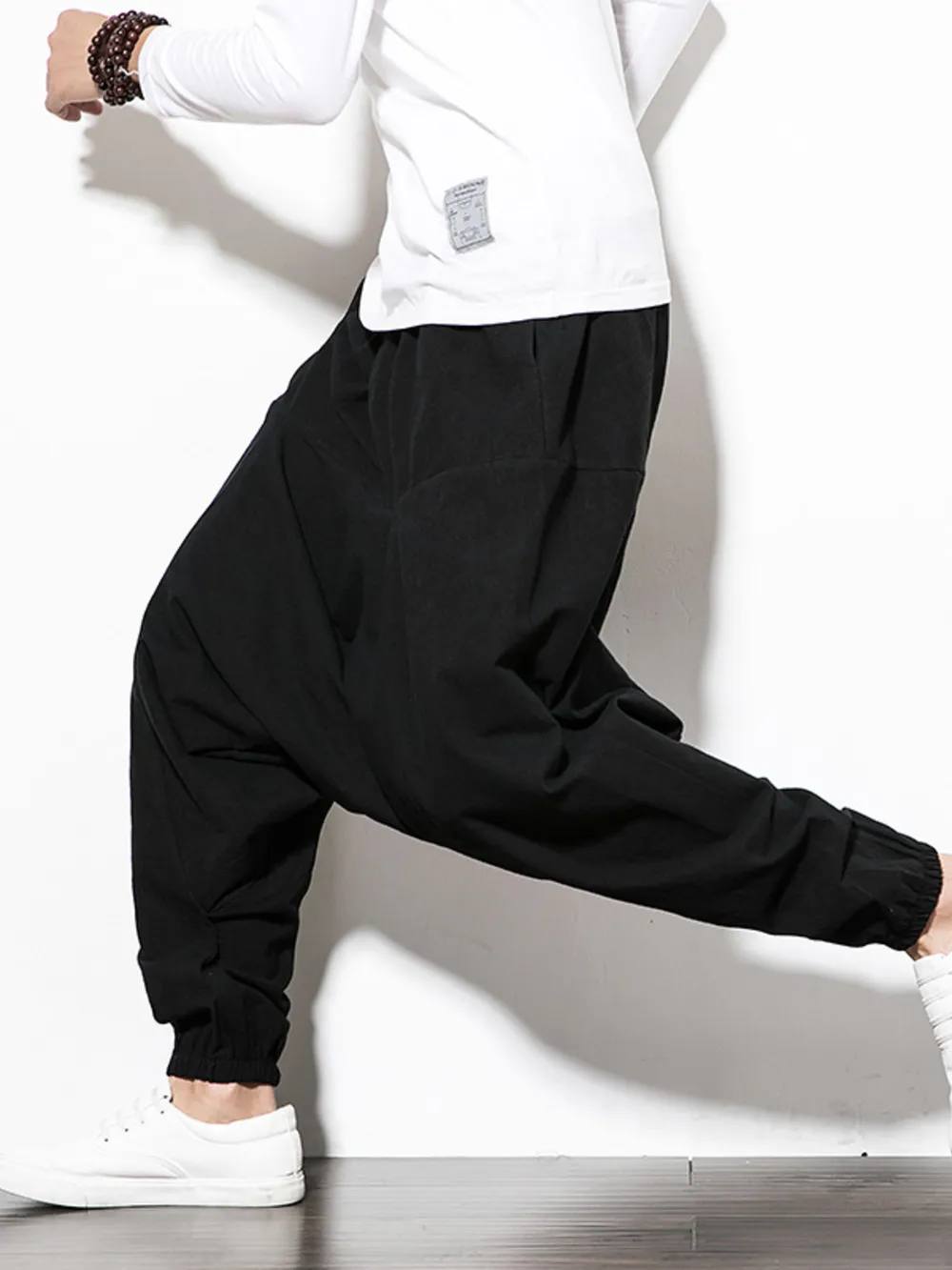 Men's Plus Size Casual Drop Crotch Jogger Pants