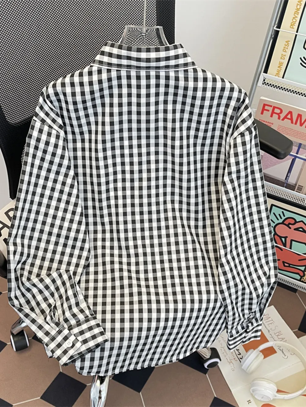 Men's Plus Size Plaid Button Up Long Sleeve Shirt, image 2