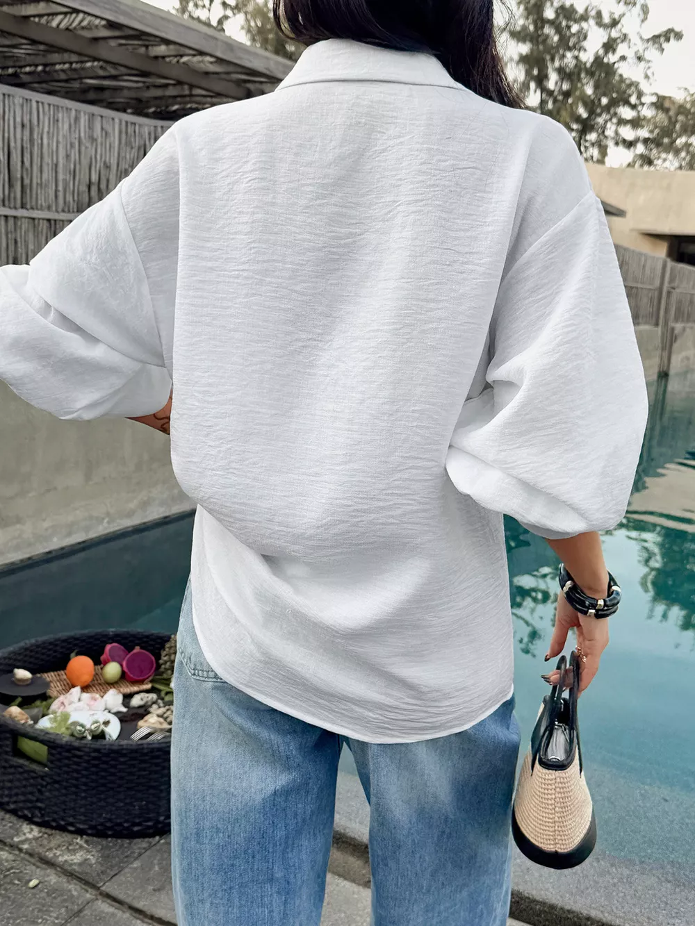 Button Up Lantern Sleeve Shirt, image 5