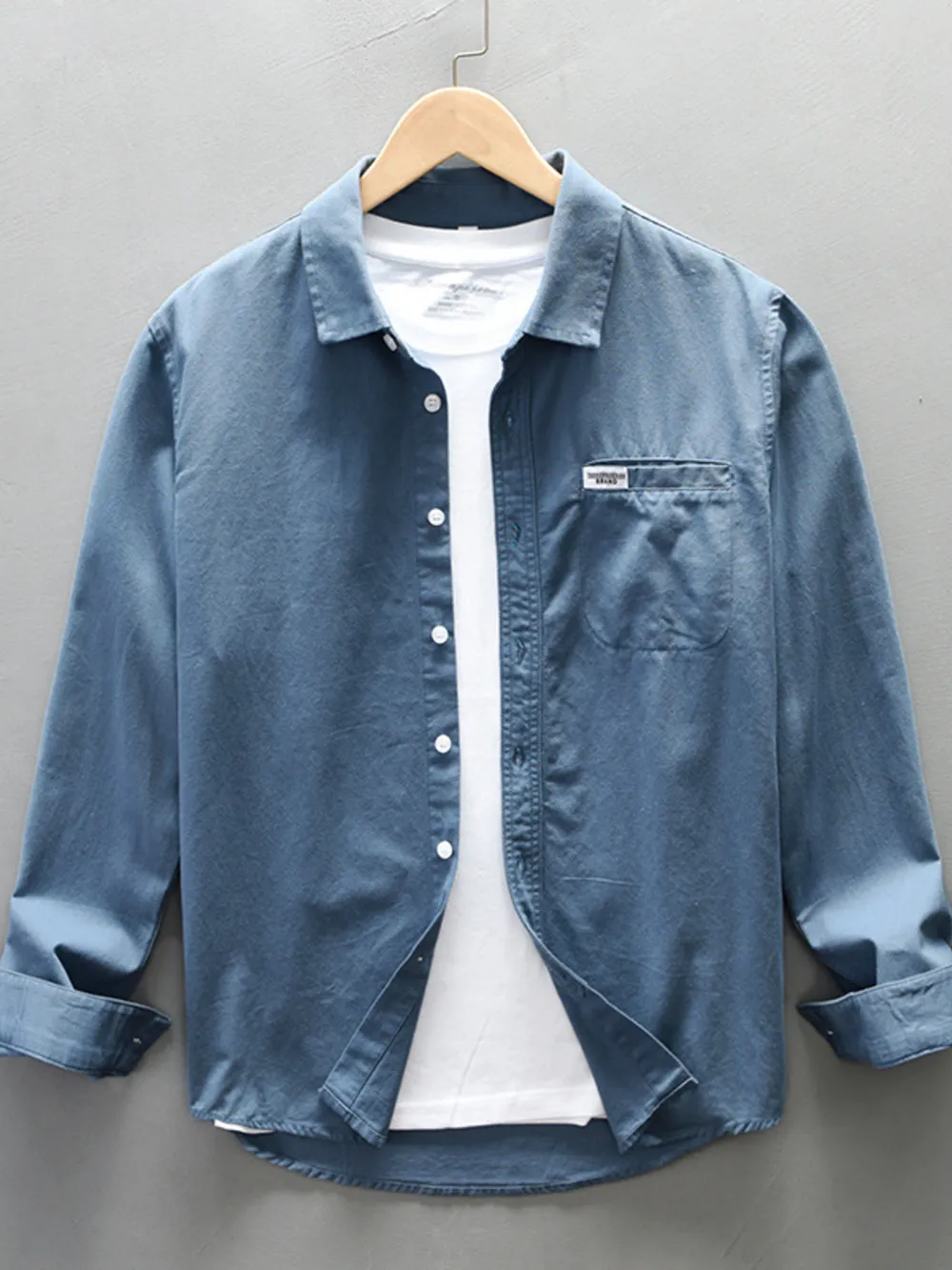 Men's Plus Size Button-Up Long Sleeve Shirt, image 2