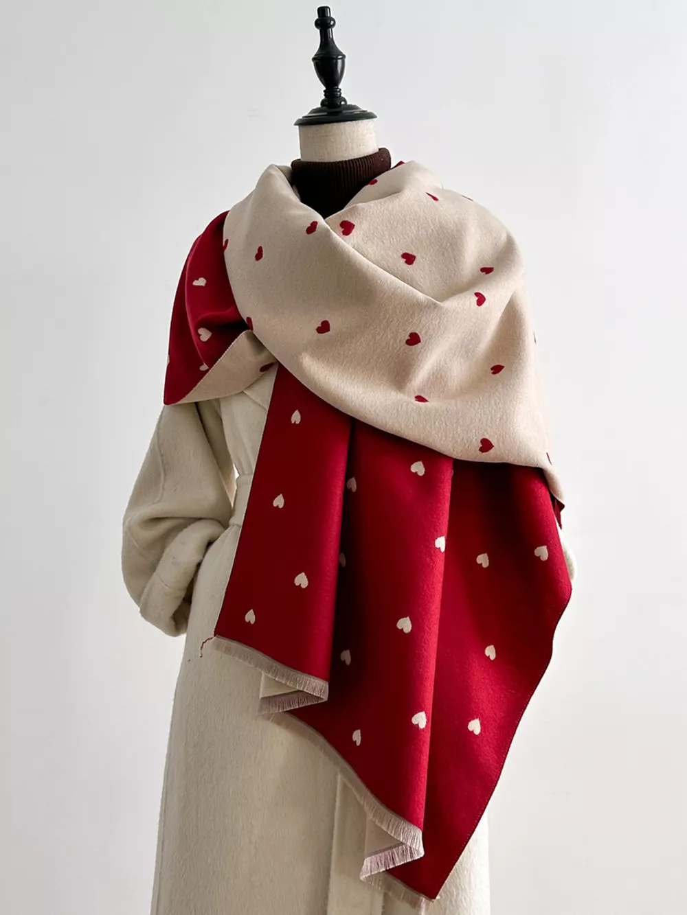Heart Raw Hem Scarf, image 14
