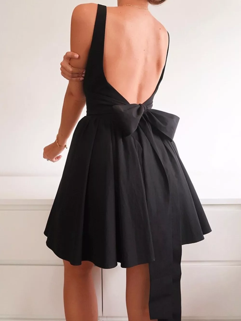 Backless Square Neck Mini Dress, image 8