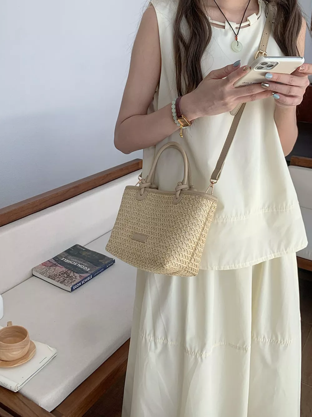 Straw Woven Crossbody Bag, image 8