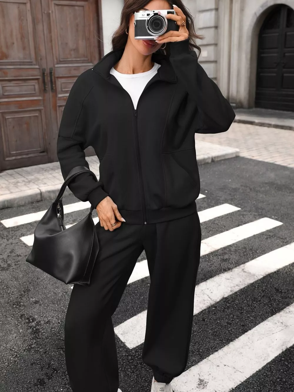 Zip-Up Long Sleeve Top and Pants Set, image 9