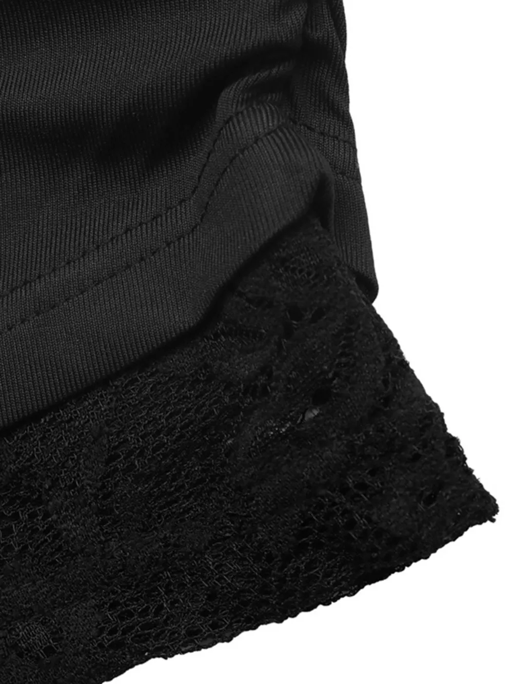 One-Shoulder Lace Trim Slim Fit T-Shirt, image 10