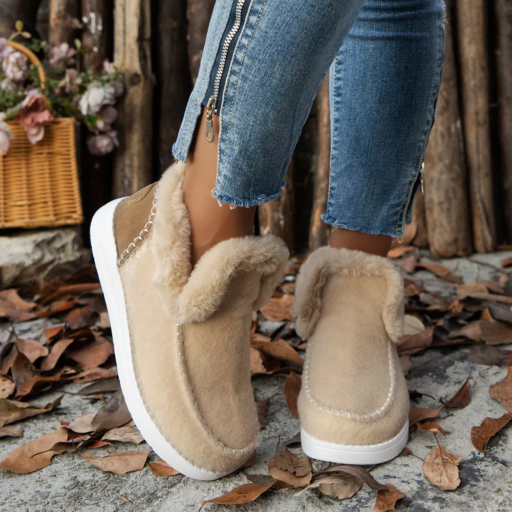 Cozy Fur-Trimmed Slip-Ons, image 11
