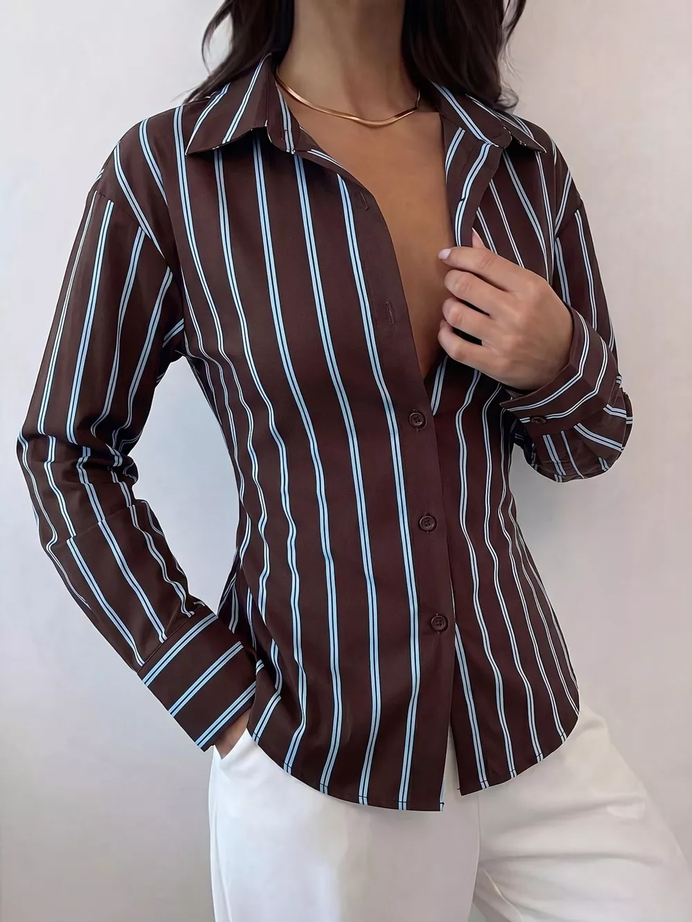 Striped Button-Down Slim-Fit Shirt, image 3